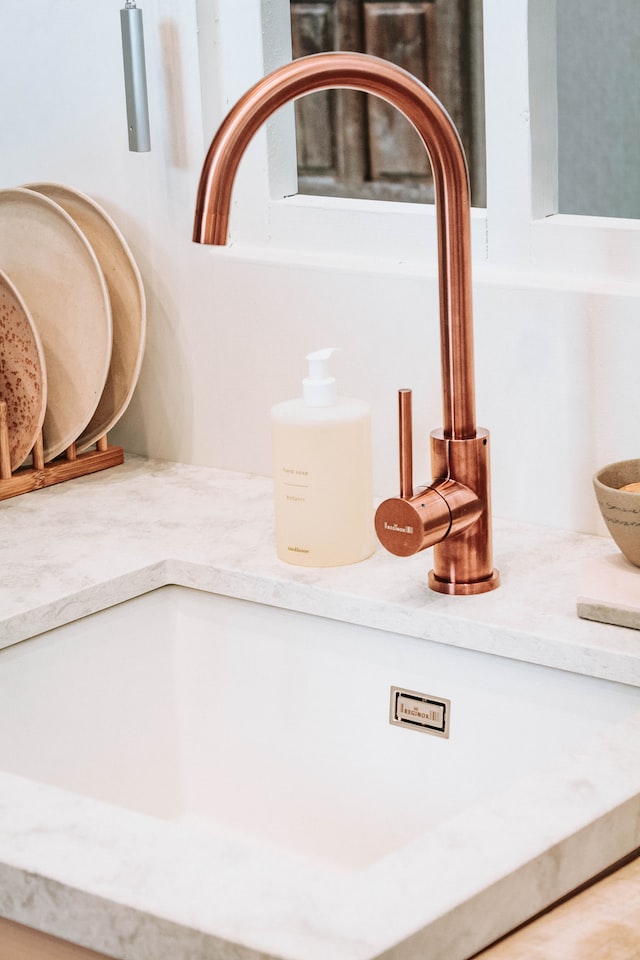 brown kitchen faucet