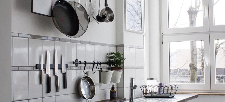 good organized small white kitchen