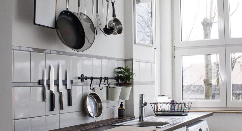 good organized small white kitchen