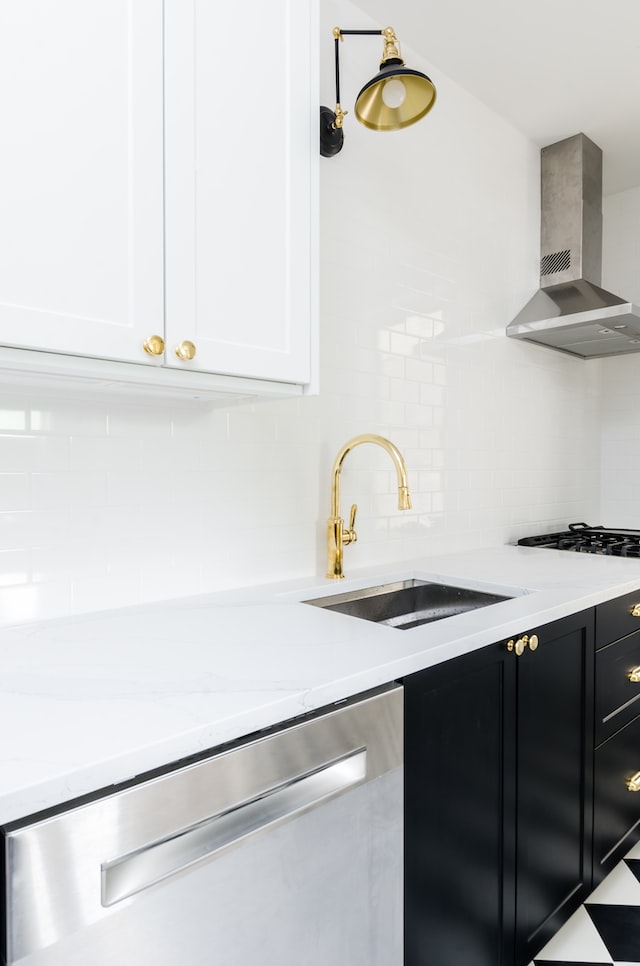 white countertop in the kitchen