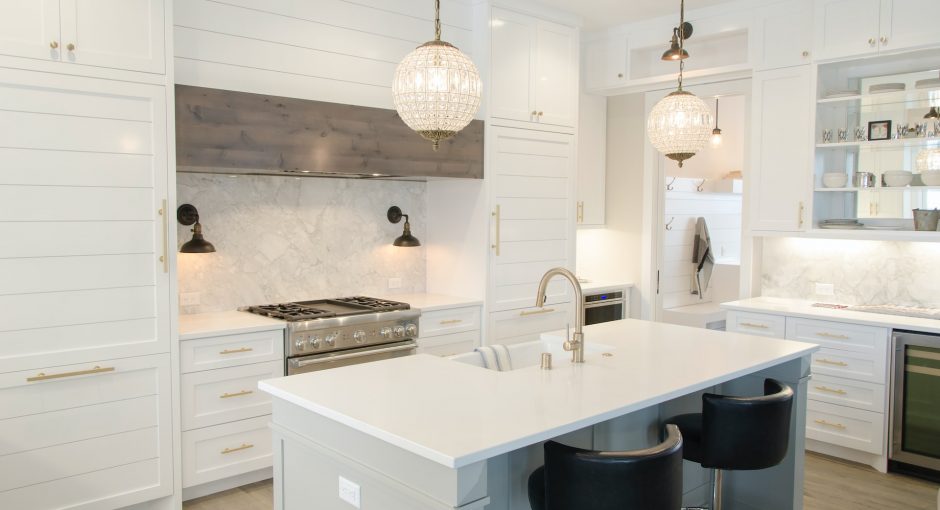 white designed kitchen