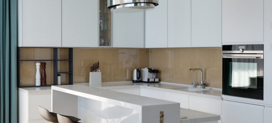 white small kitchen island